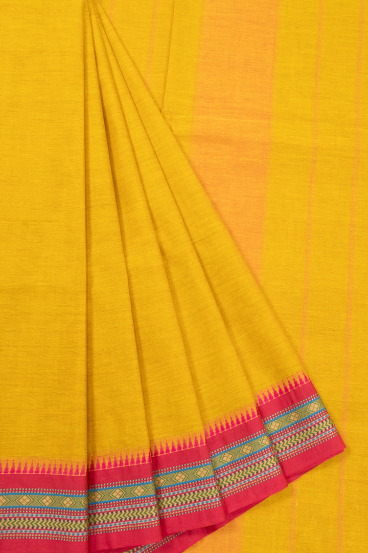 Yellow Handloom Kanchi Cotton Saree