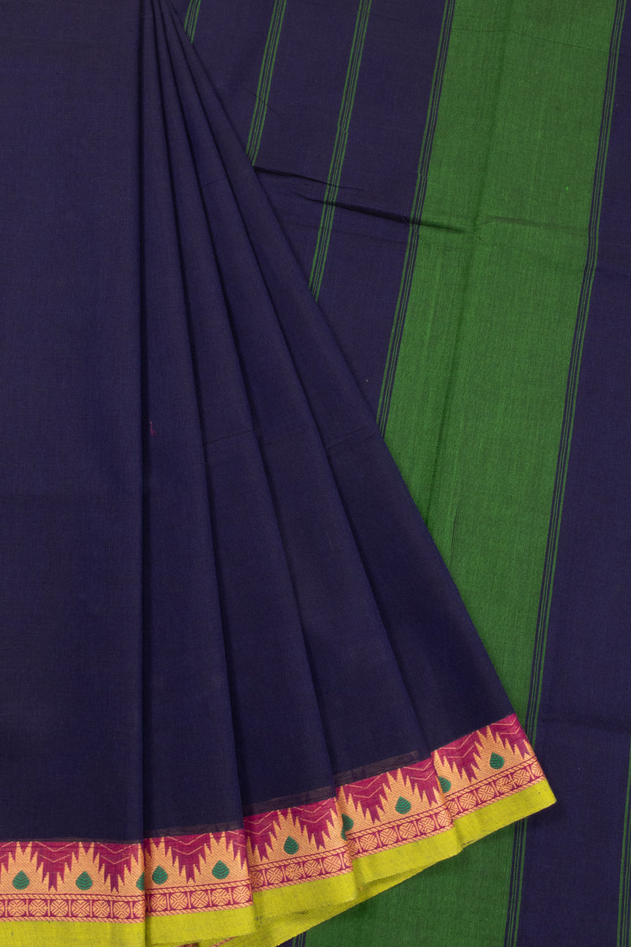 Blue Handloom Kanchi Cotton Saree