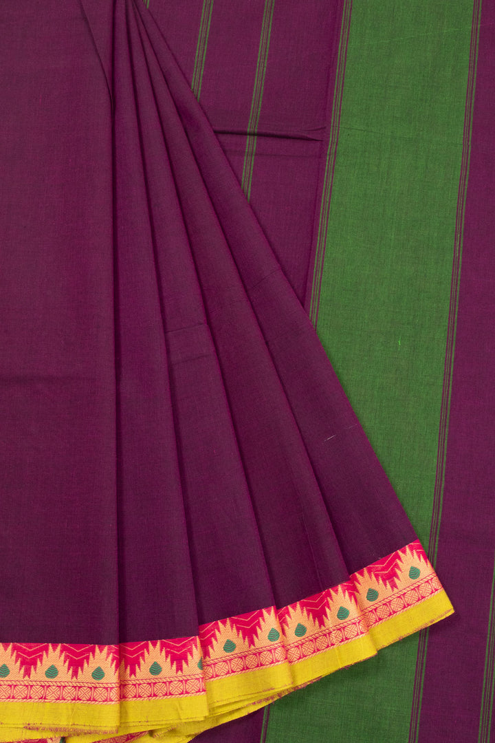 Violet Handloom Kanchi Cotton Saree