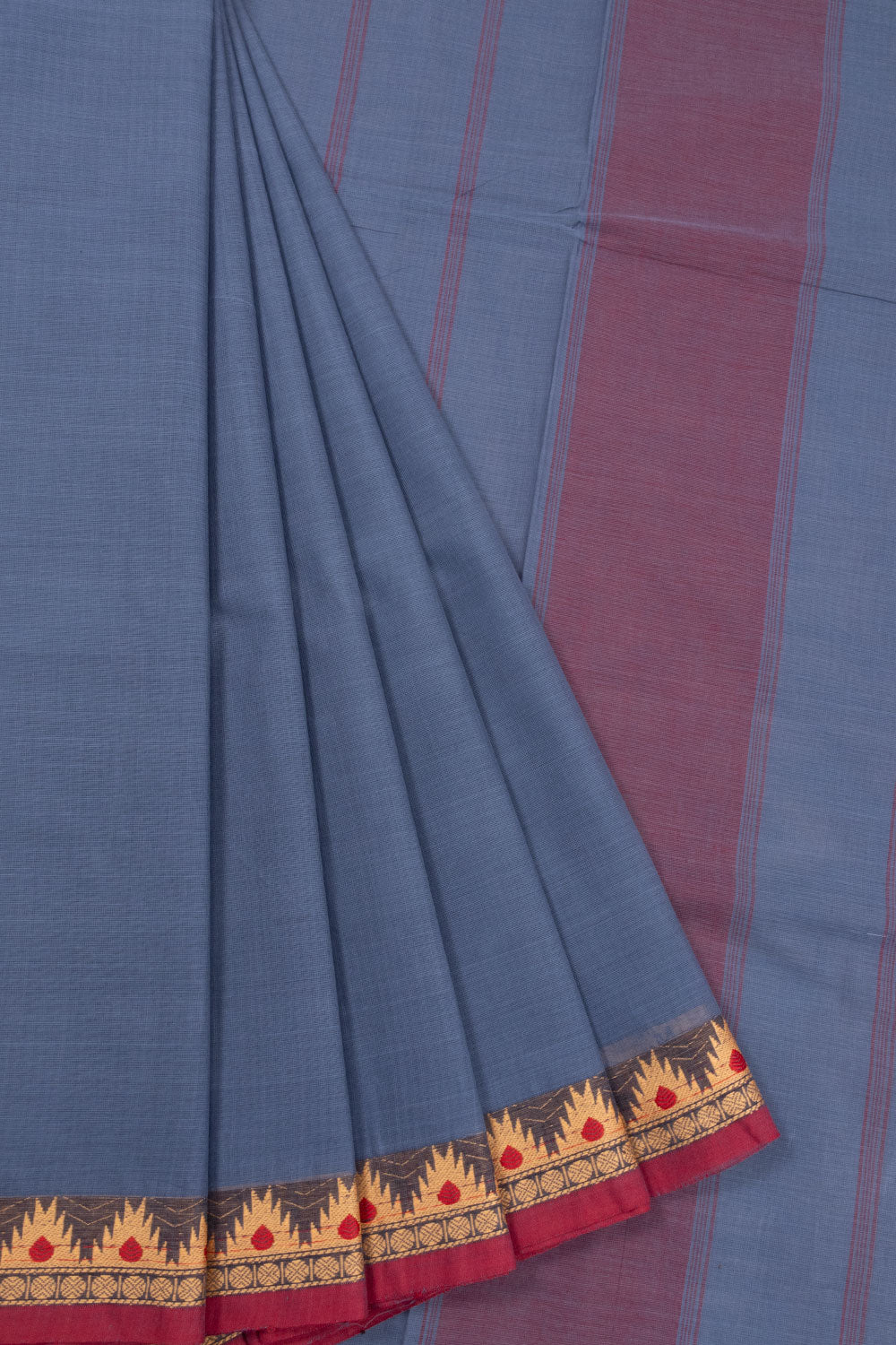 Grey Handloom Kanchi Cotton Saree