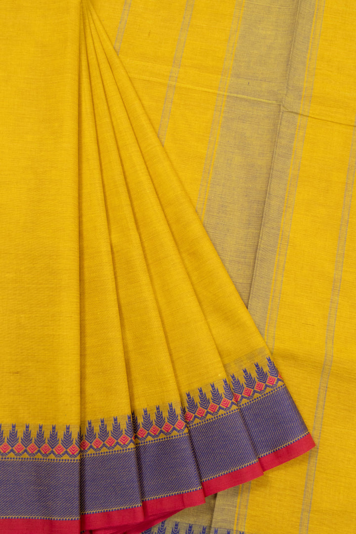 Yellow Handloom Kanchi Cotton Saree