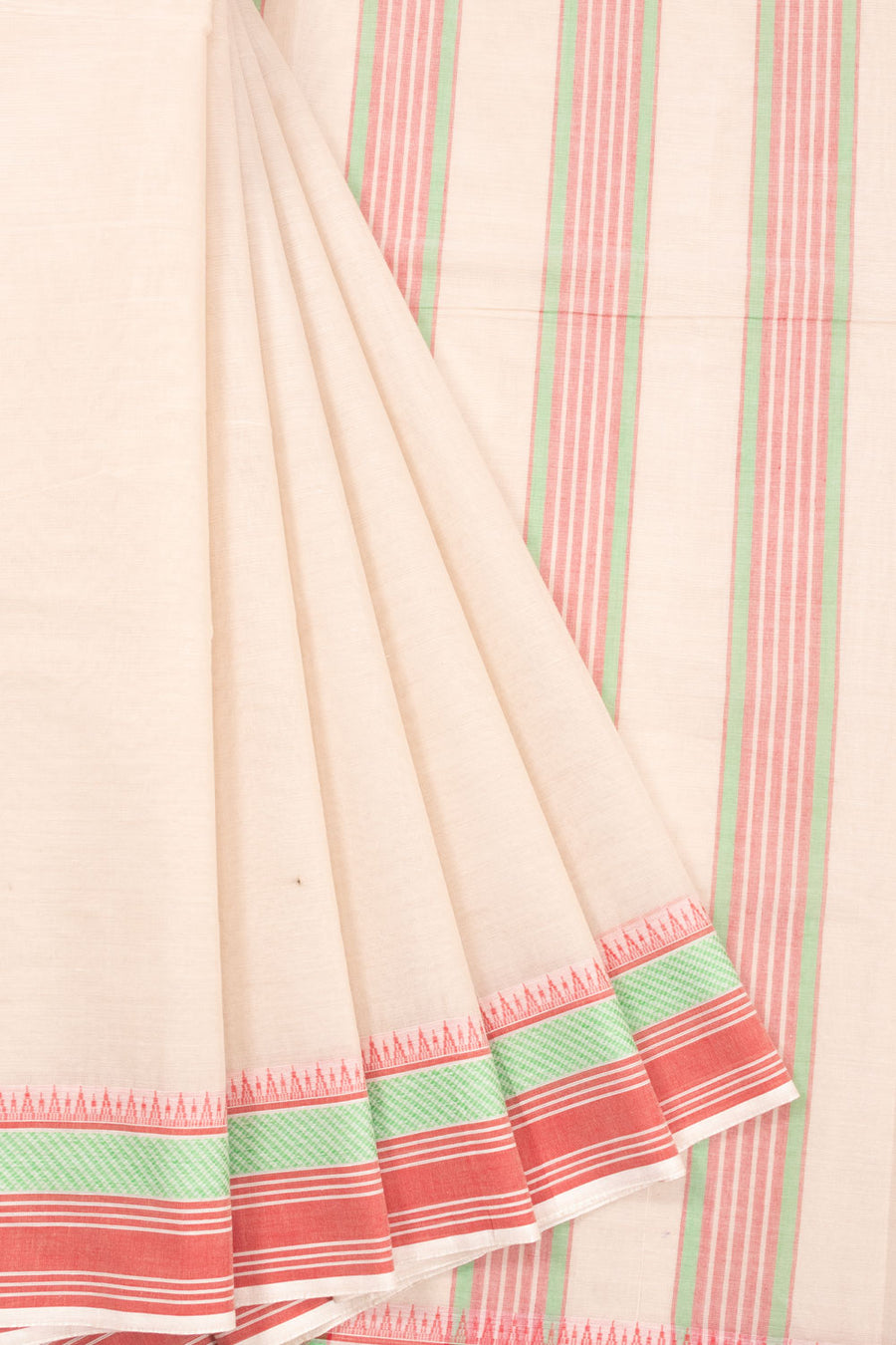 White Handloom Kanchi Cotton Saree