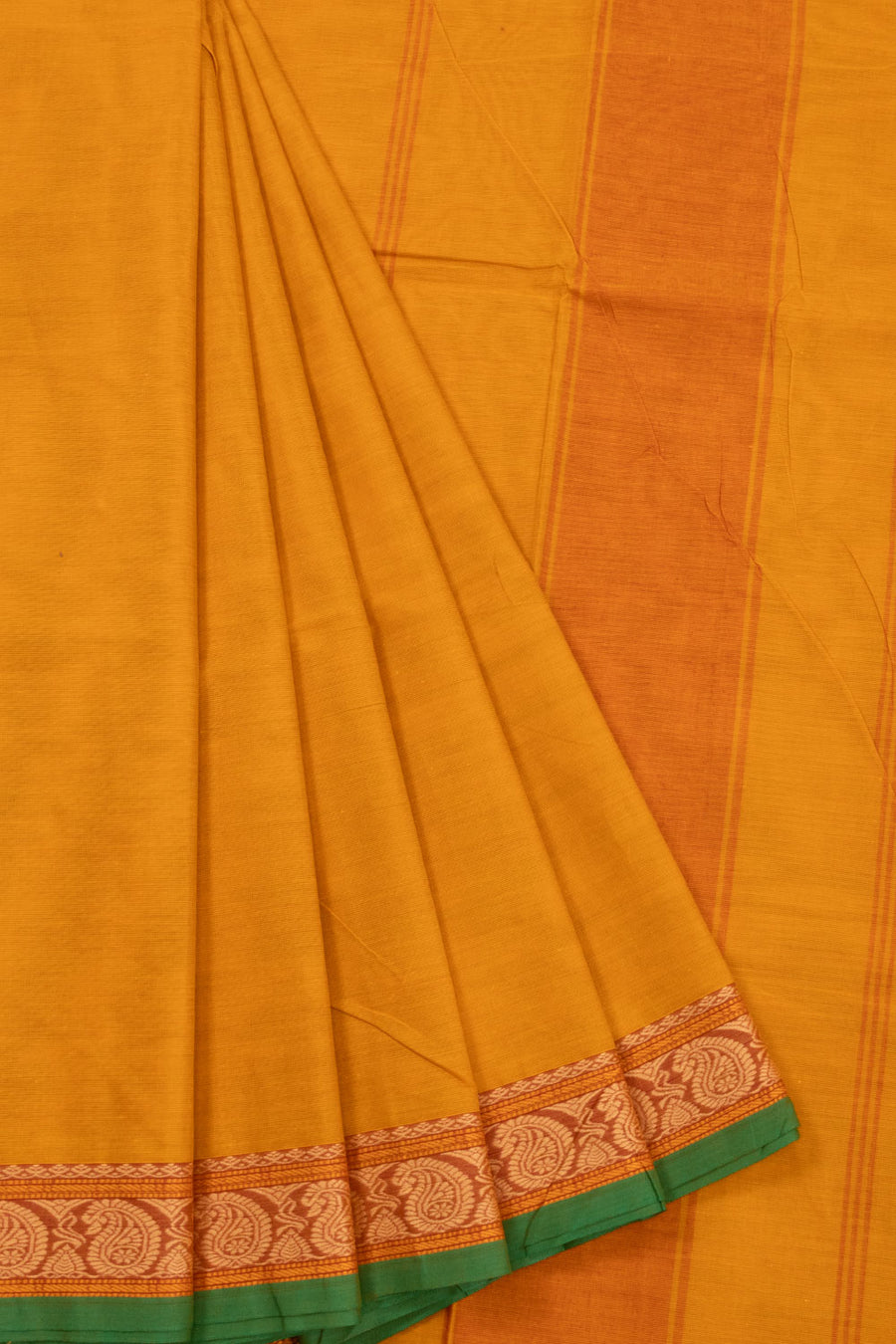 Orange Handloom Kanchi Cotton Saree