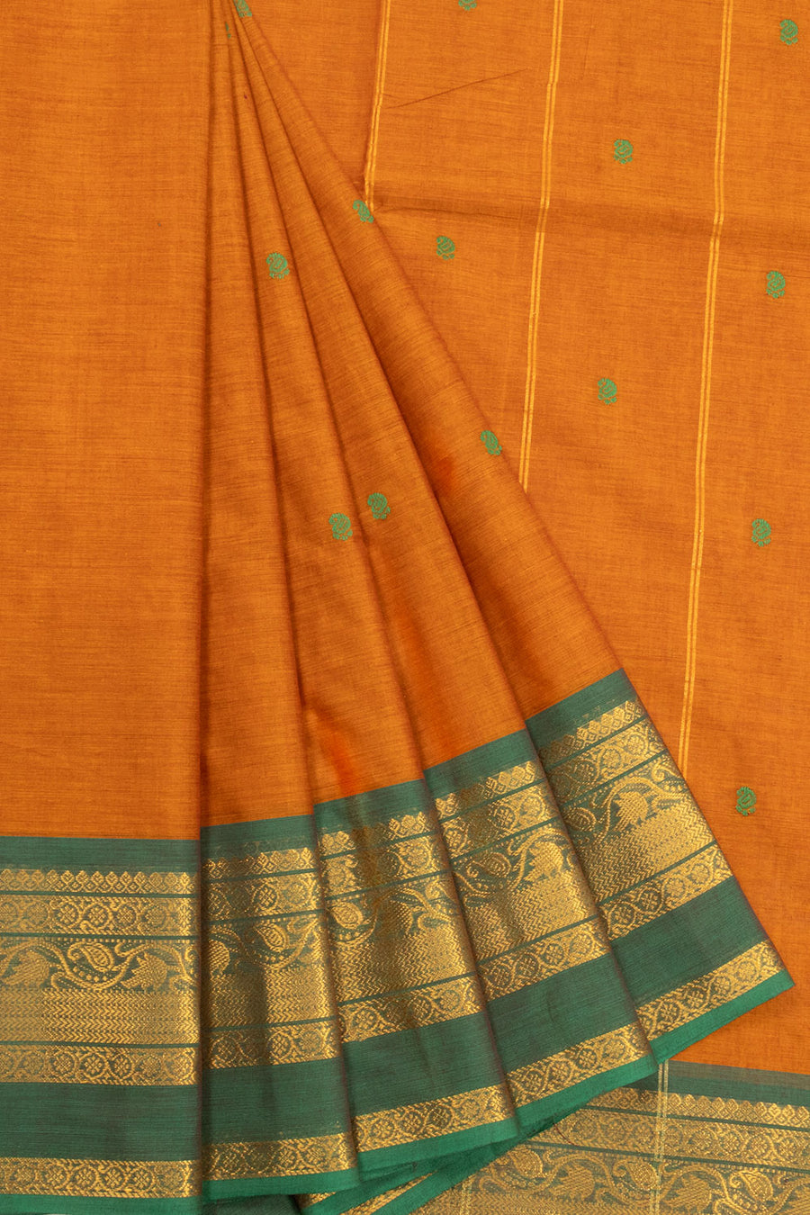 Brown Handloom Kanchi Cotton Saree