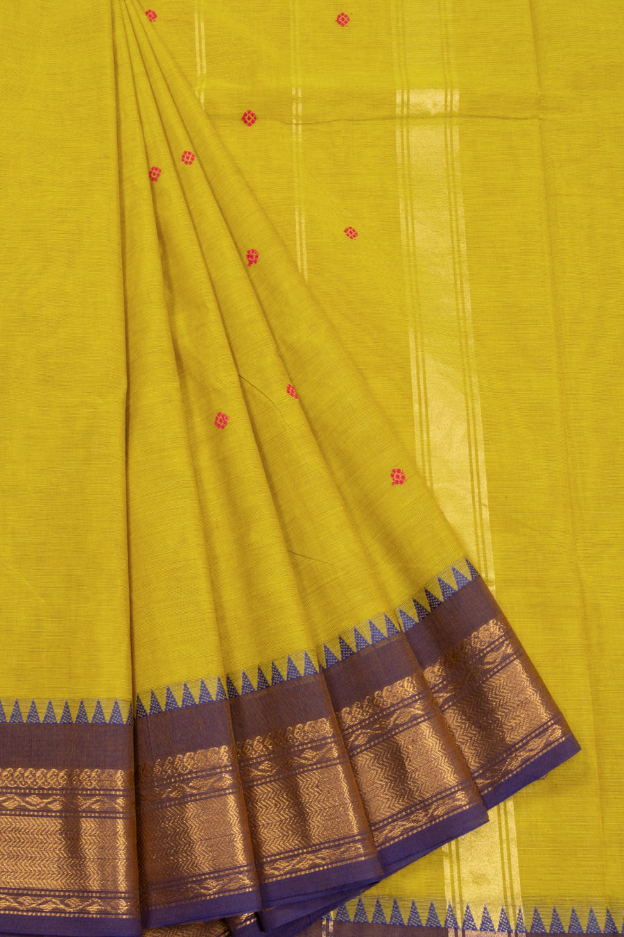 Yellow Handloom Kanchi Cotton Saree