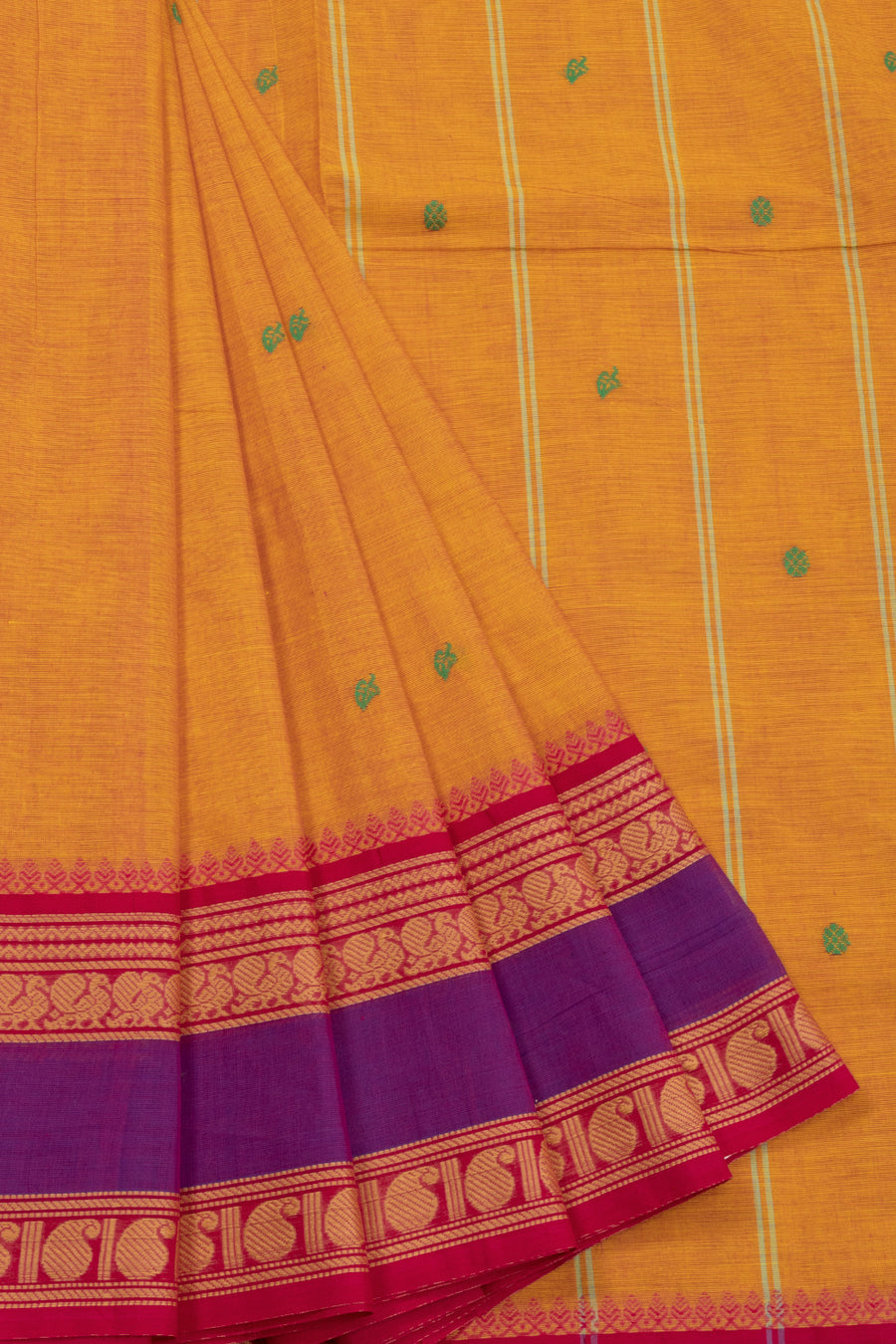 Yellow Handloom Kanchi Cotton Saree