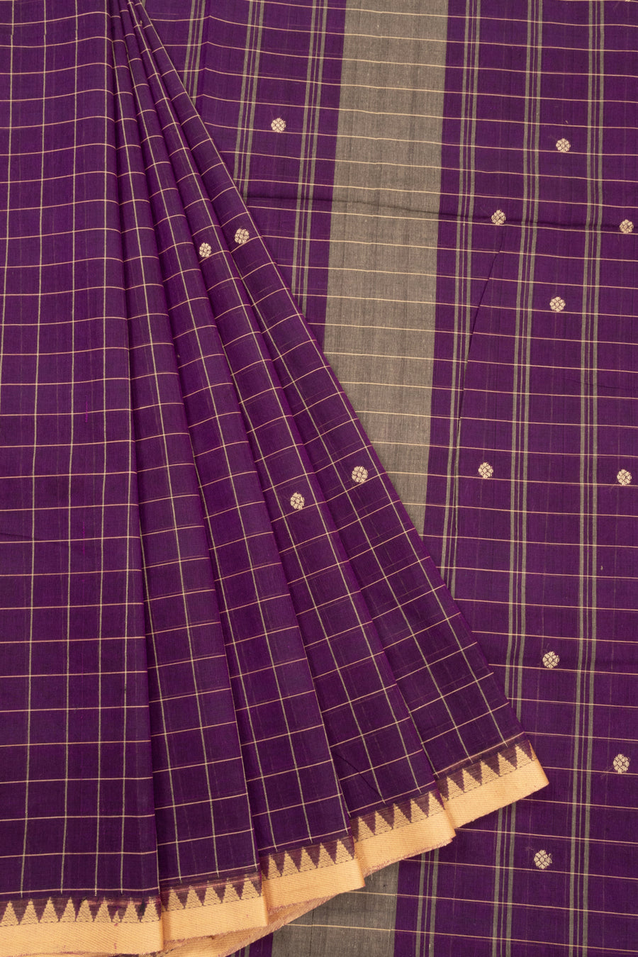 Purple Handloom Kanchi Cotton Saree 