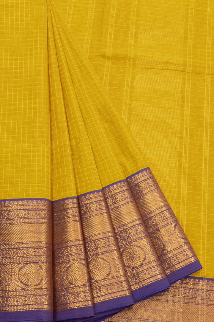 Yellow Handloom Kanchi Cotton Saree 