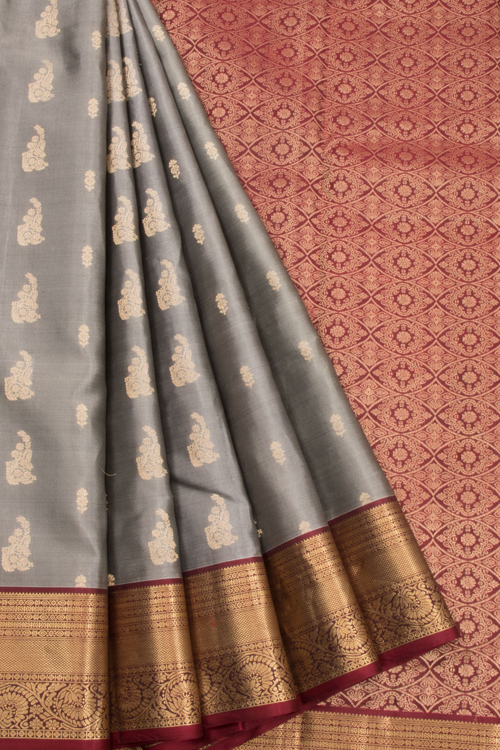 Grey Pure Silk Kanjivaram Saree