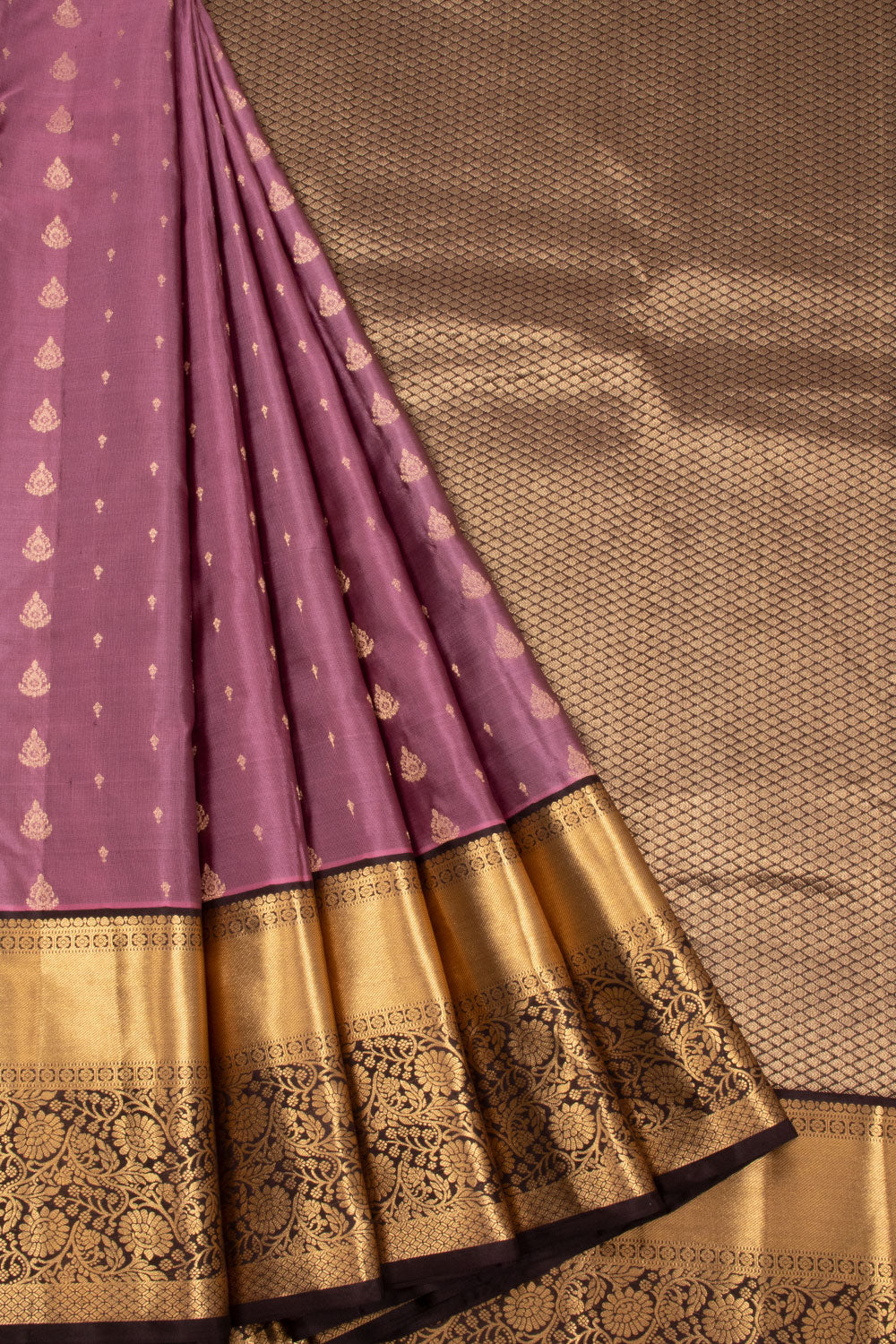 Mauve Pink Pure Silk Kanjivaram Saree