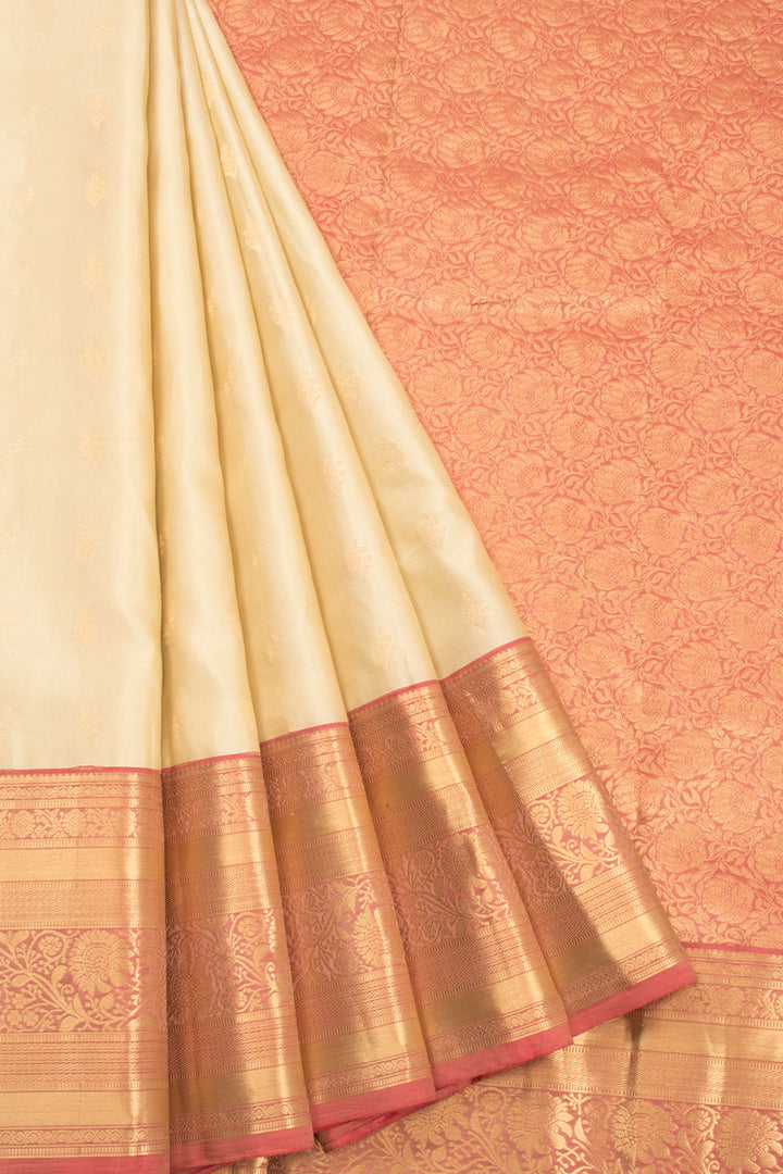 Beige Pure Silk Kanjivaram Saree