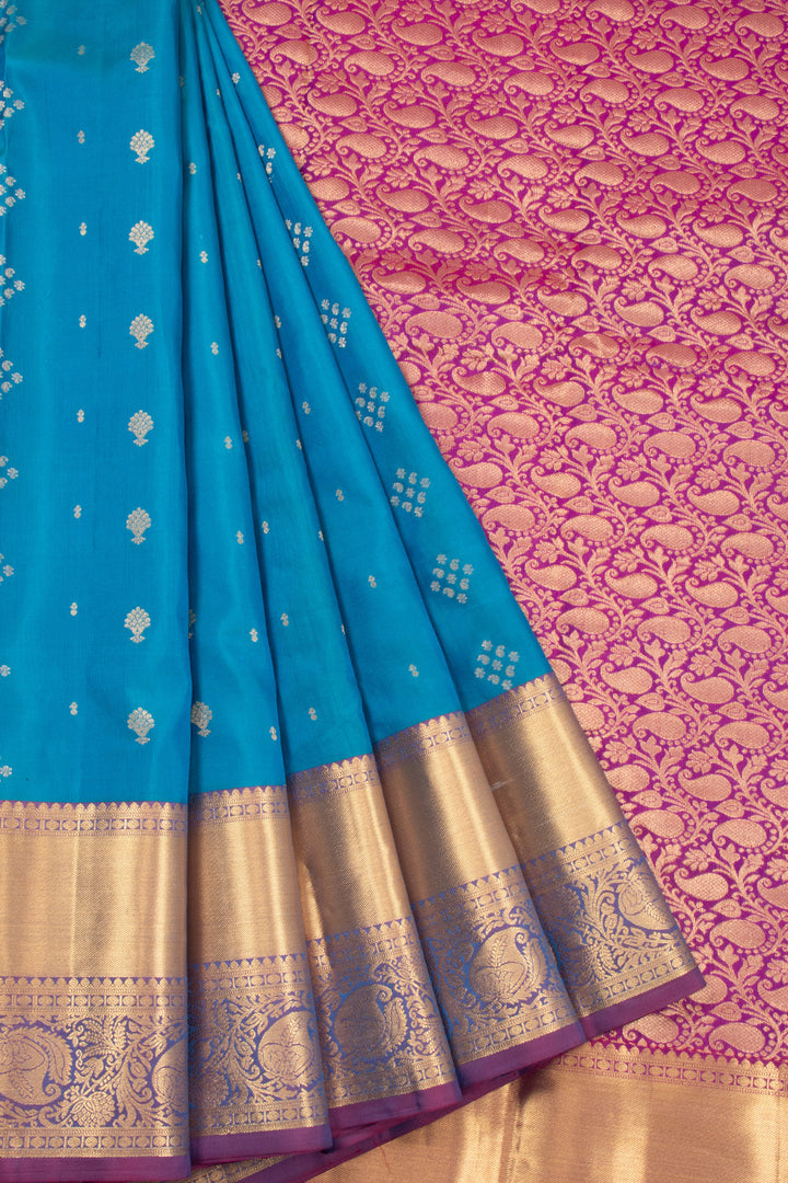 Blue Handloom Kanjivaram Pure Silk Saree 10071885