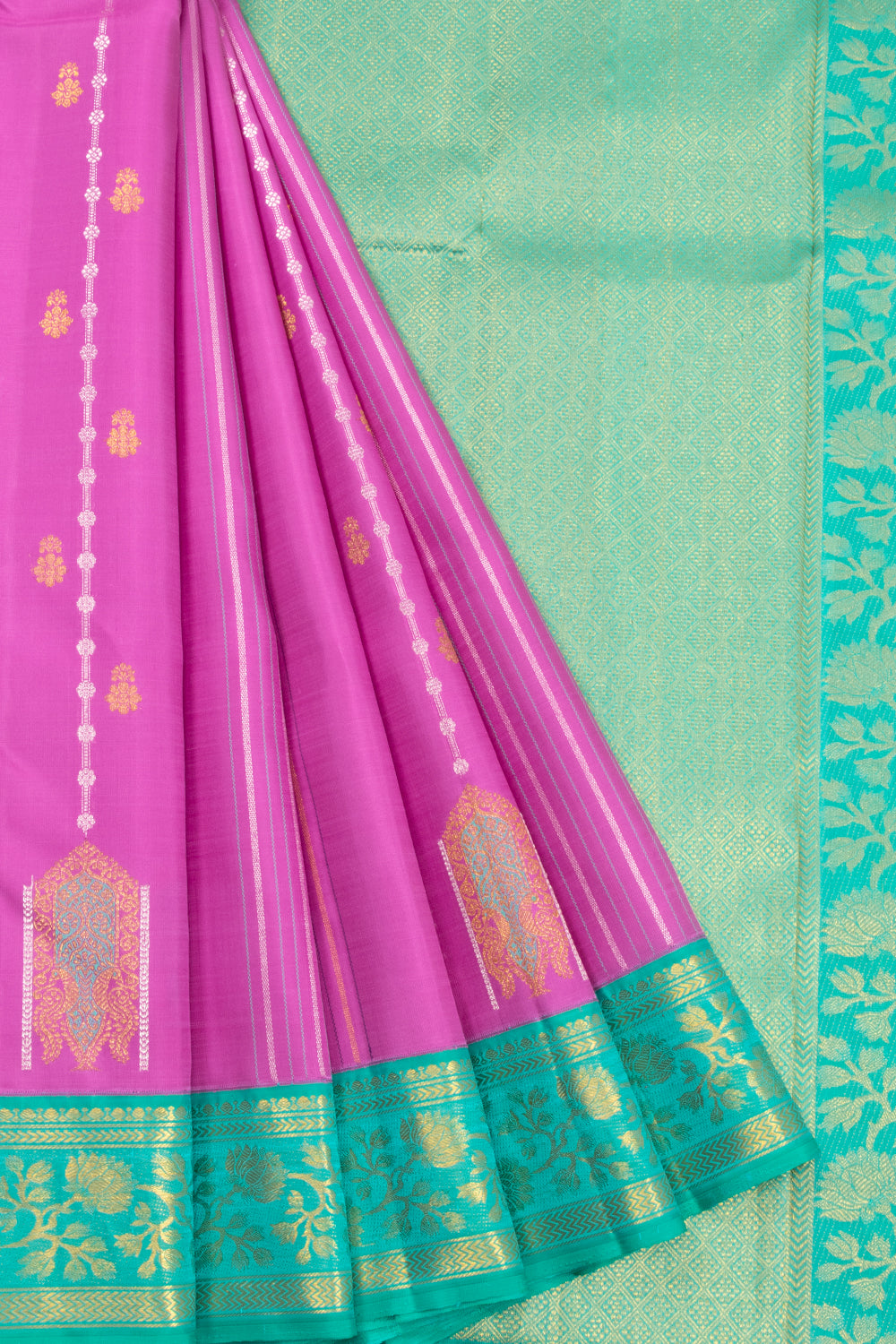 Violet Pure Silk Kanjivaram Saree