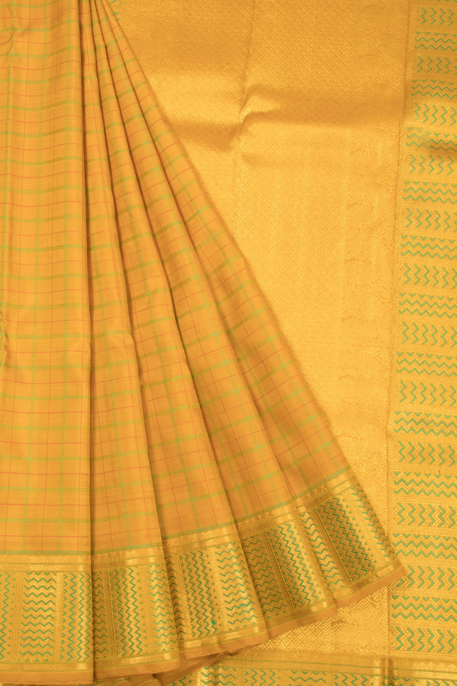 Yellow Handloom Kanjivaram Silk Saree