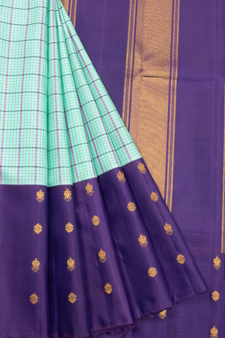 Blue Korvai Kanjivaram Silk Saree