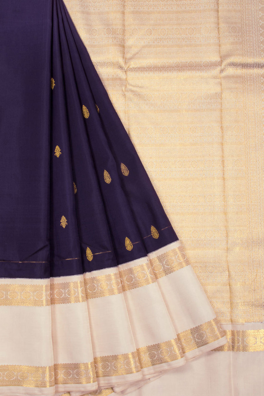 Blue Korvai Kanjivaram Silk Saree