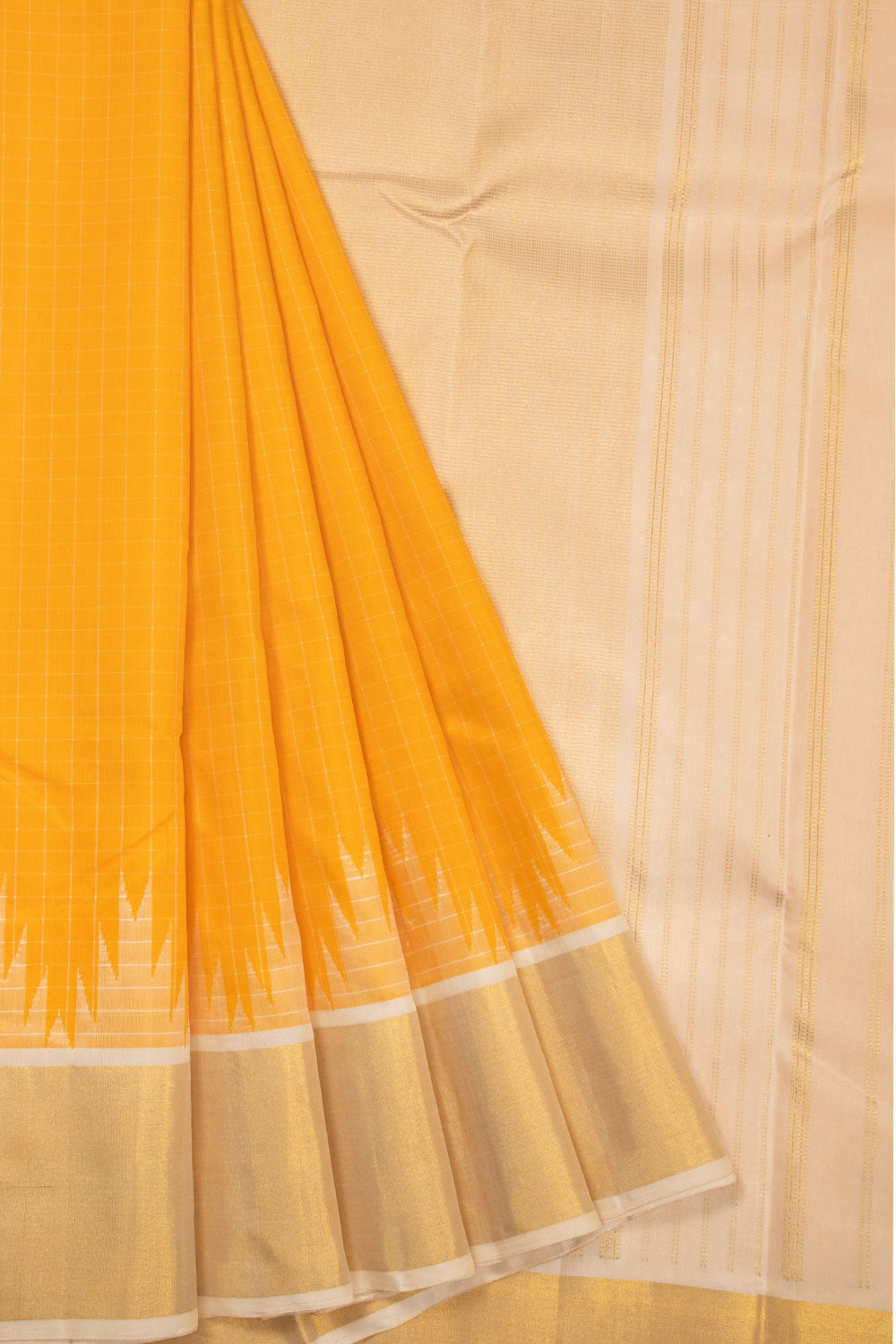 Yellow Pure Silk Kanjivaram Saree 