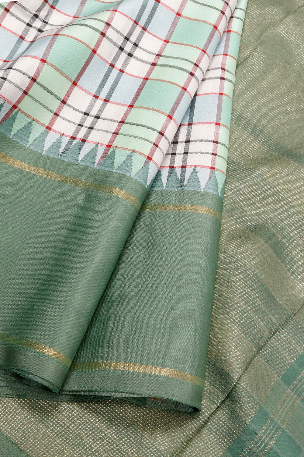 Green Korvai Kanjivaram Silk Saree