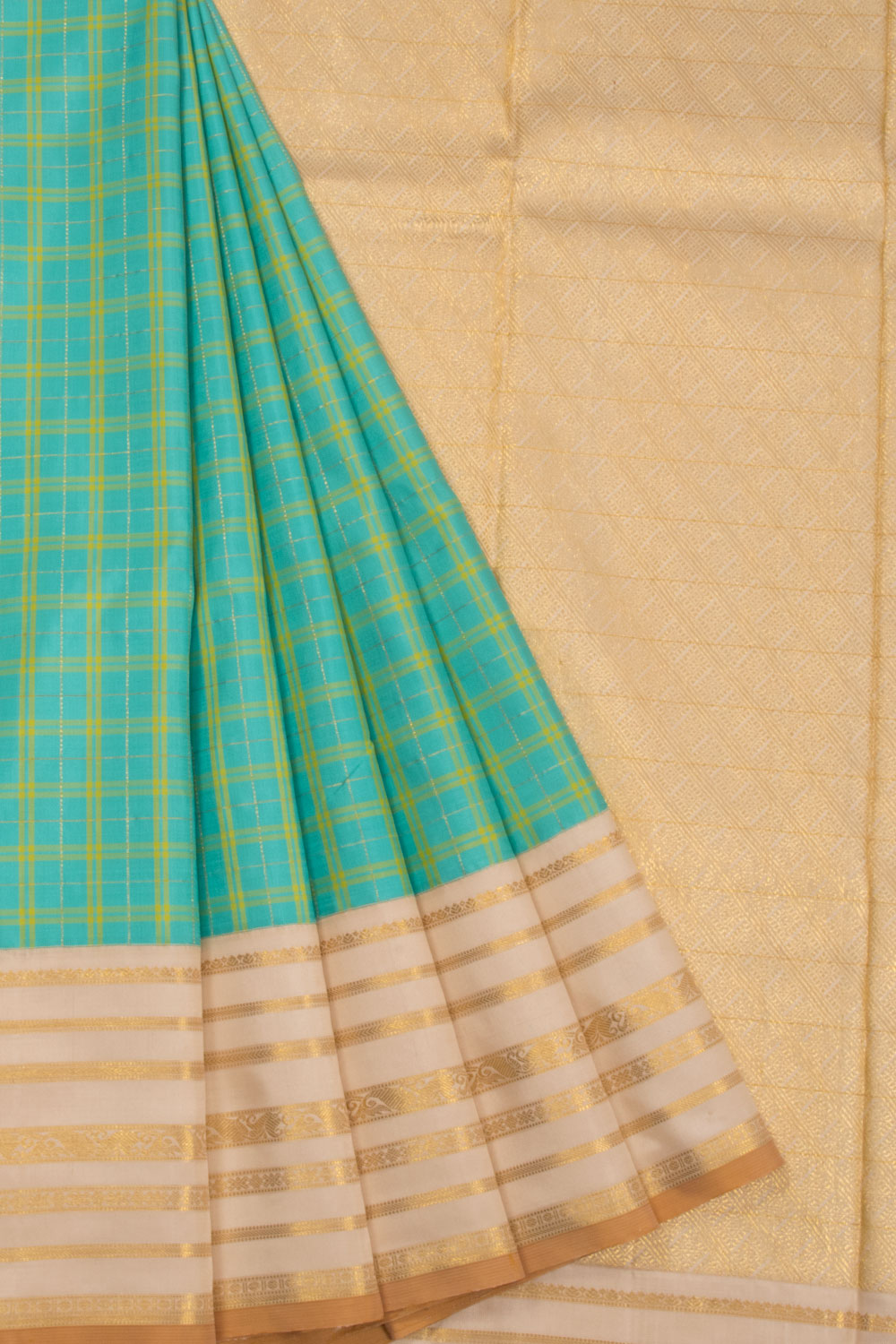 Green Korvai Kanjivaram Saree