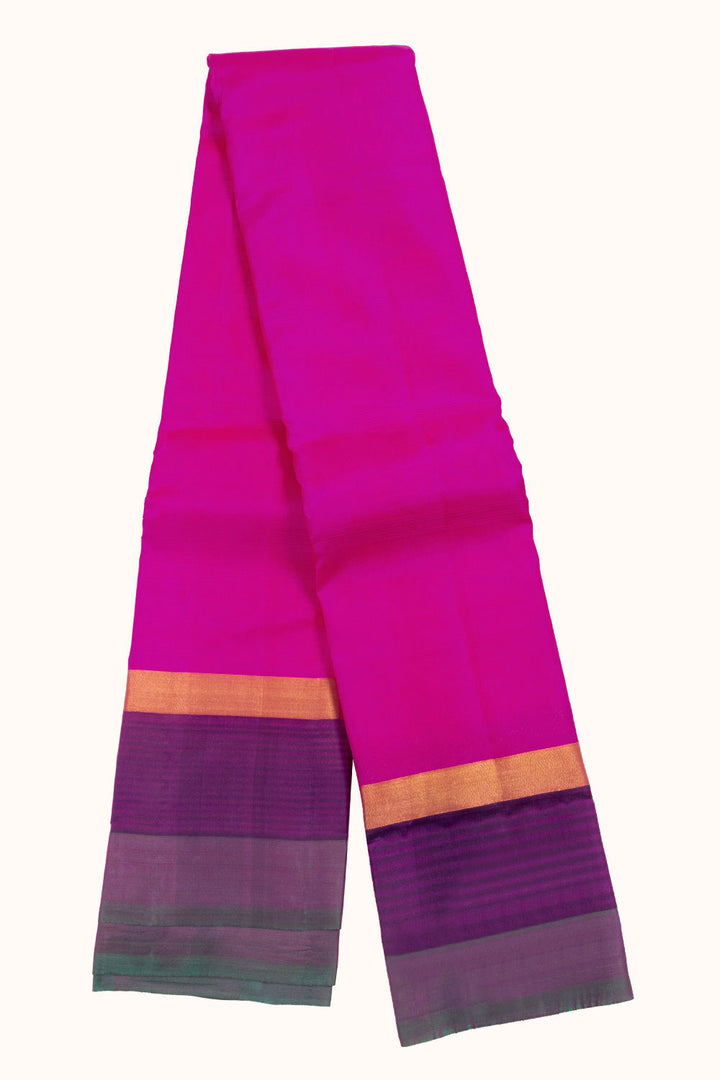 Magenta Handloom Pure Silk Kanjivaram Saree 10071957