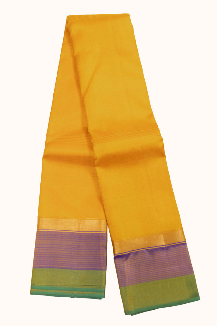 Yellow Handloom Pure Silk Kanjivaram Saree 10071958