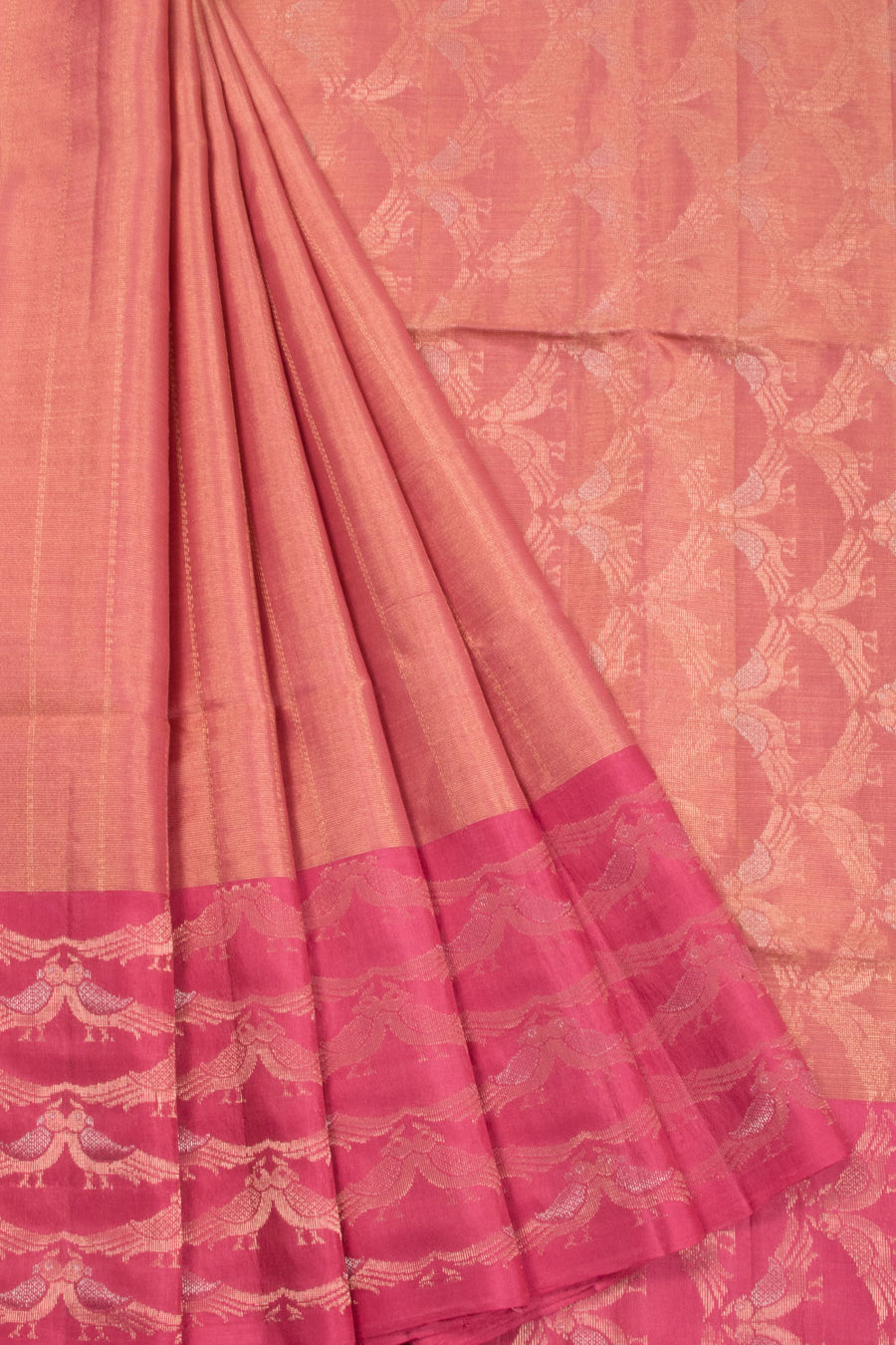 Peach Kanjivaram Soft Silk Saree