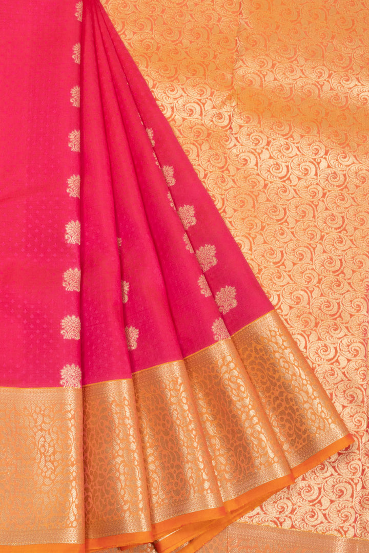 Pink Kanjivaram Blended Silk Saree