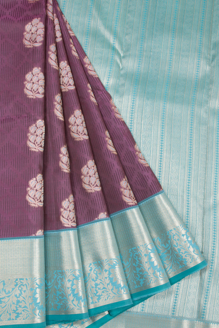 Purple Kanjivaram Blended Silk Saree