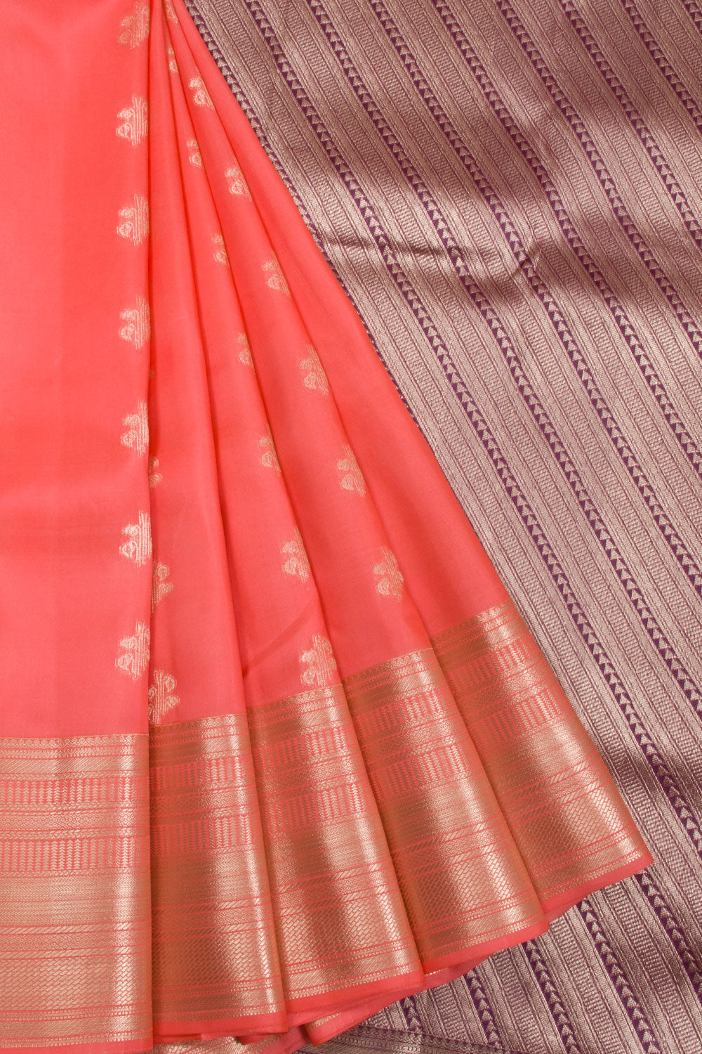 Peach Kanjivaram Blended Silk Saree