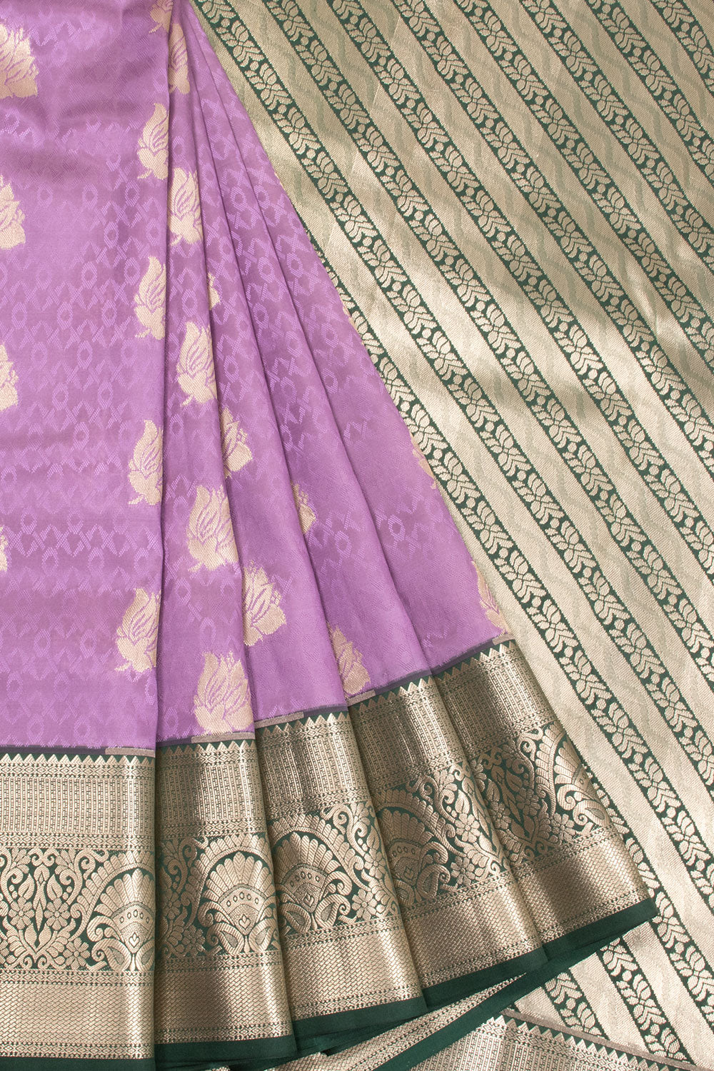 Purple Kanjivaram Blended Silk Saree