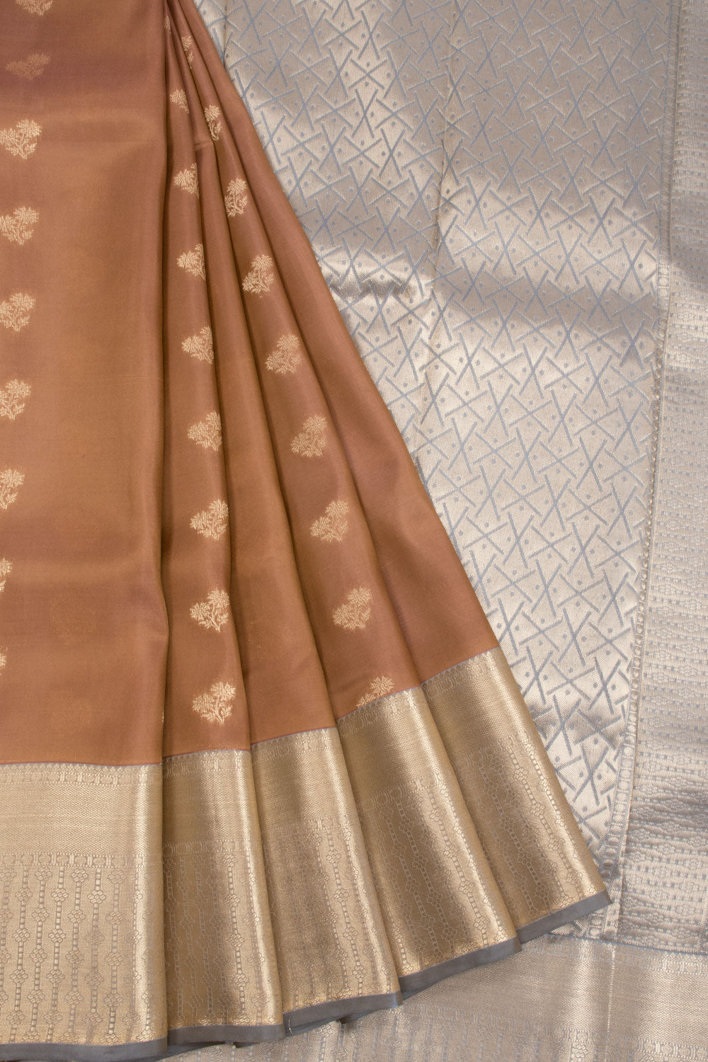 Brown Kanjivaram Blended Silk Saree 