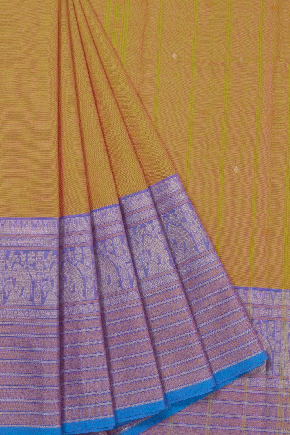 Yellow Handloom Chettinad Cotton Saree 10072589