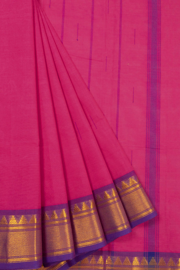 Pink Handloom Chettinad Cotton Saree 10072603