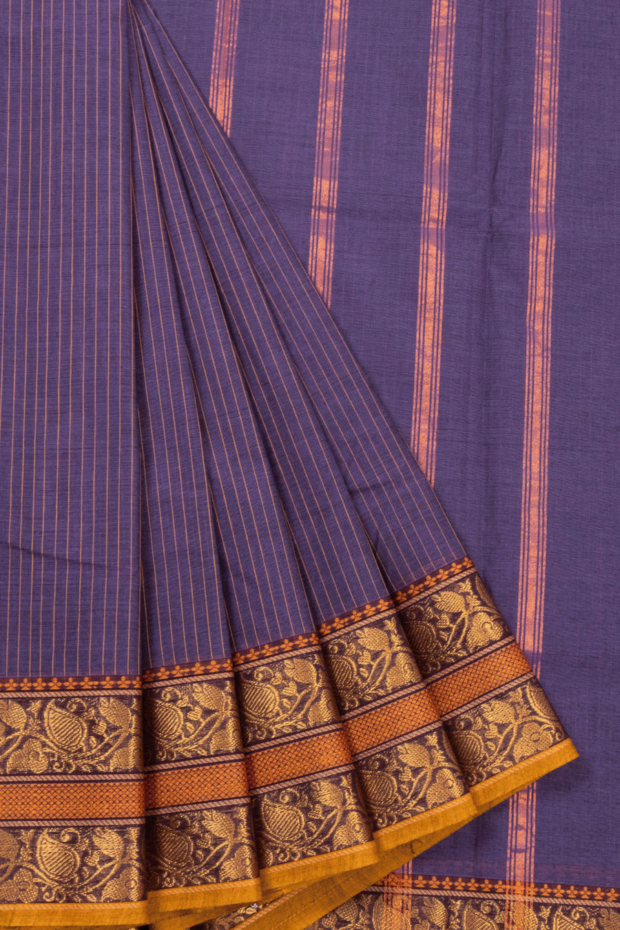 Purple Handloom Chettinad Cotton Saree 10072604