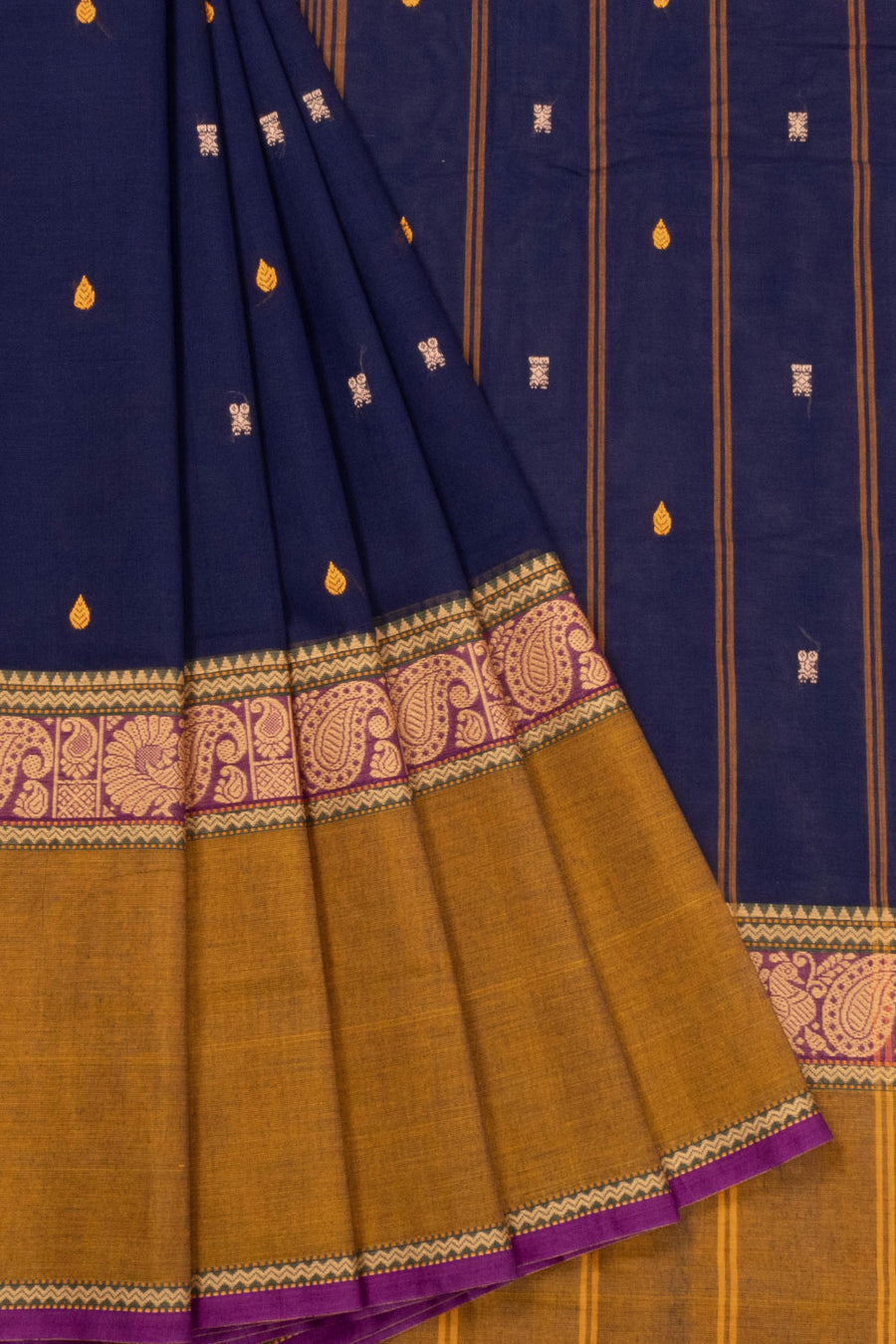 Blue Handloom Chettinad Cotton Saree 10072605