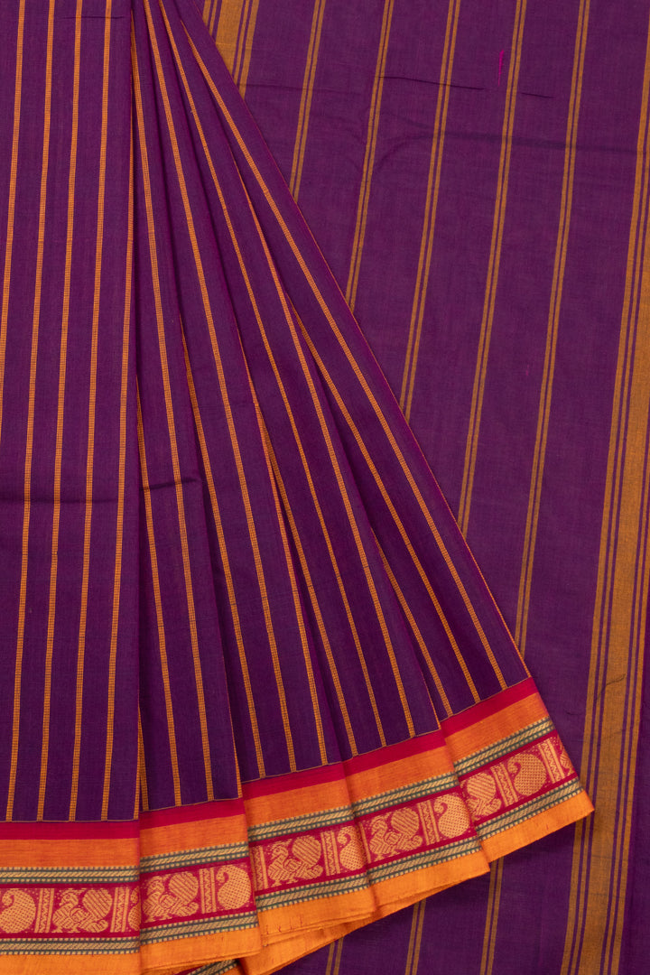 Purple Handloom Chettinad Cotton Saree 10072612