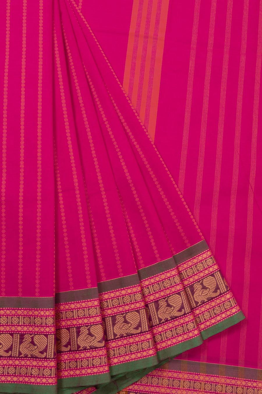 Pink Handloom Chettinad Cotton Saree 10072614