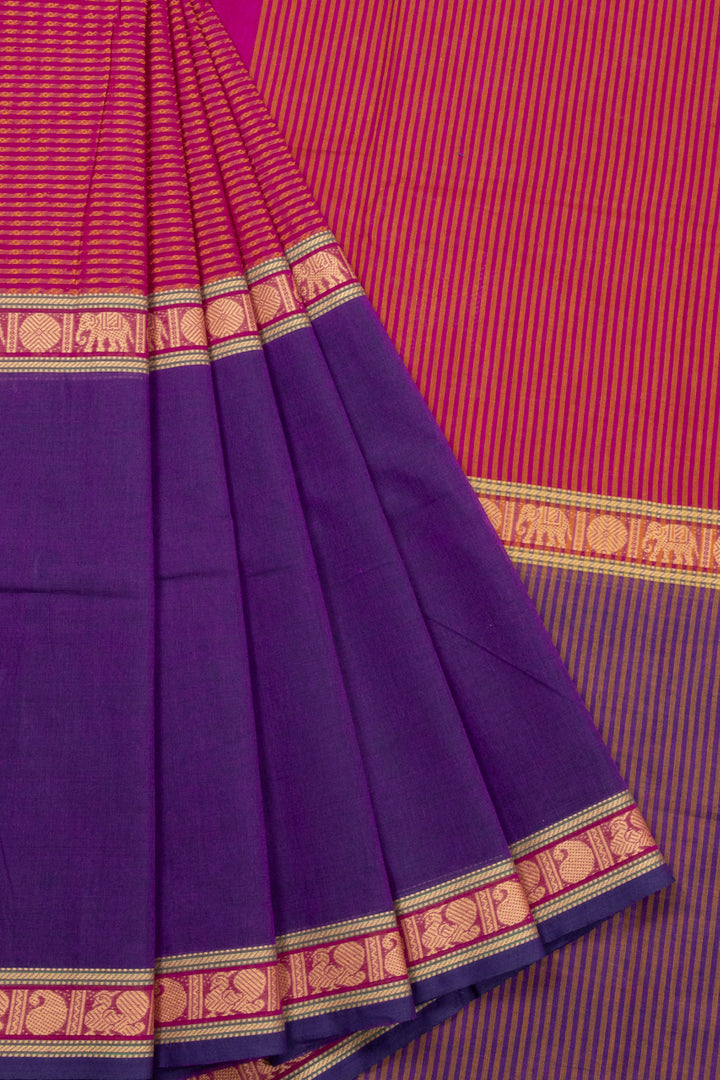 Purple Handloom Chettinad Cotton Saree 10072616