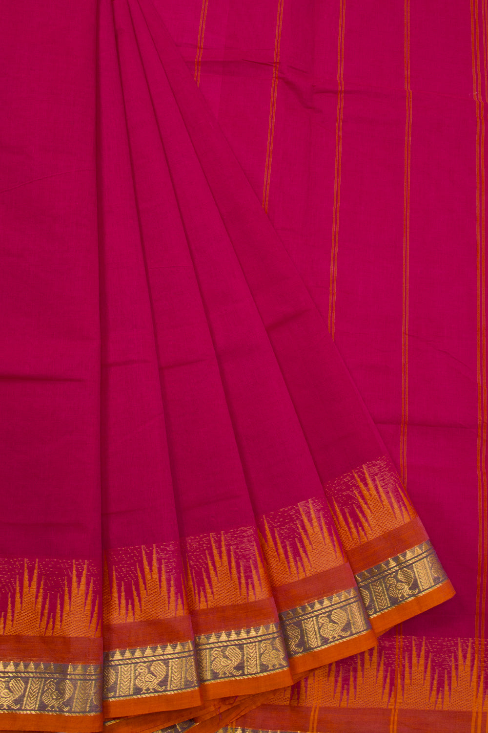 Pink Handloom Chettinad Cotton Saree 10072709