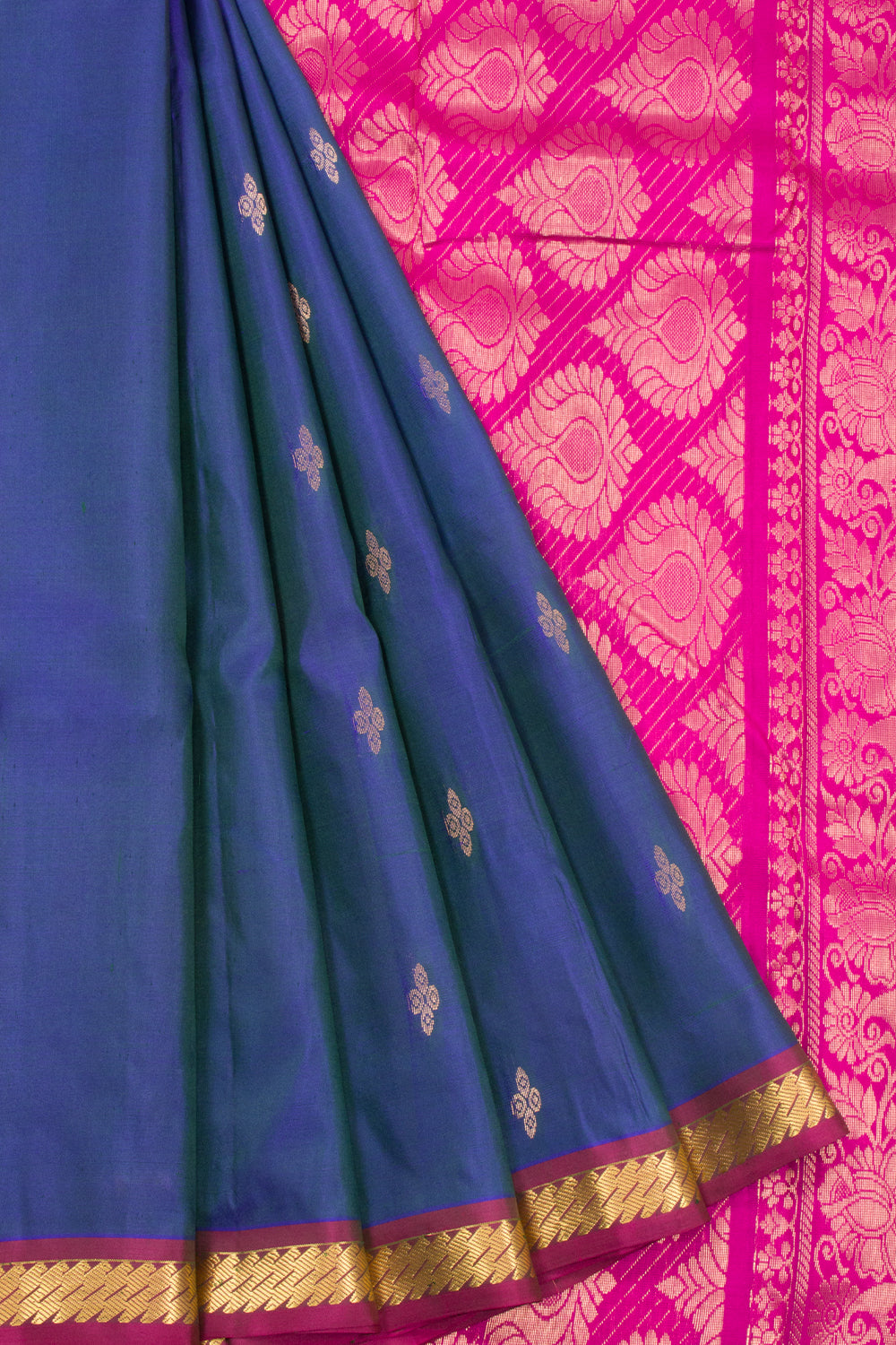 Blue Handloom Kanchipuram Pure Silk Saree 10072797