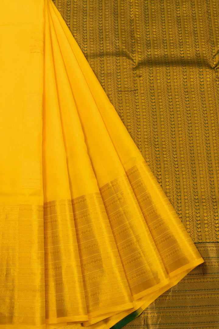 Yellow Handloom Kanchipuram Pure Silk Saree 10072800