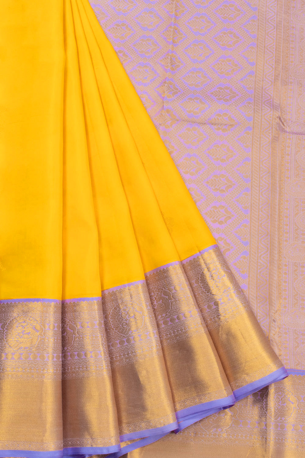 Yellow Handloom Kanchipuram Pure Silk Saree 10072803