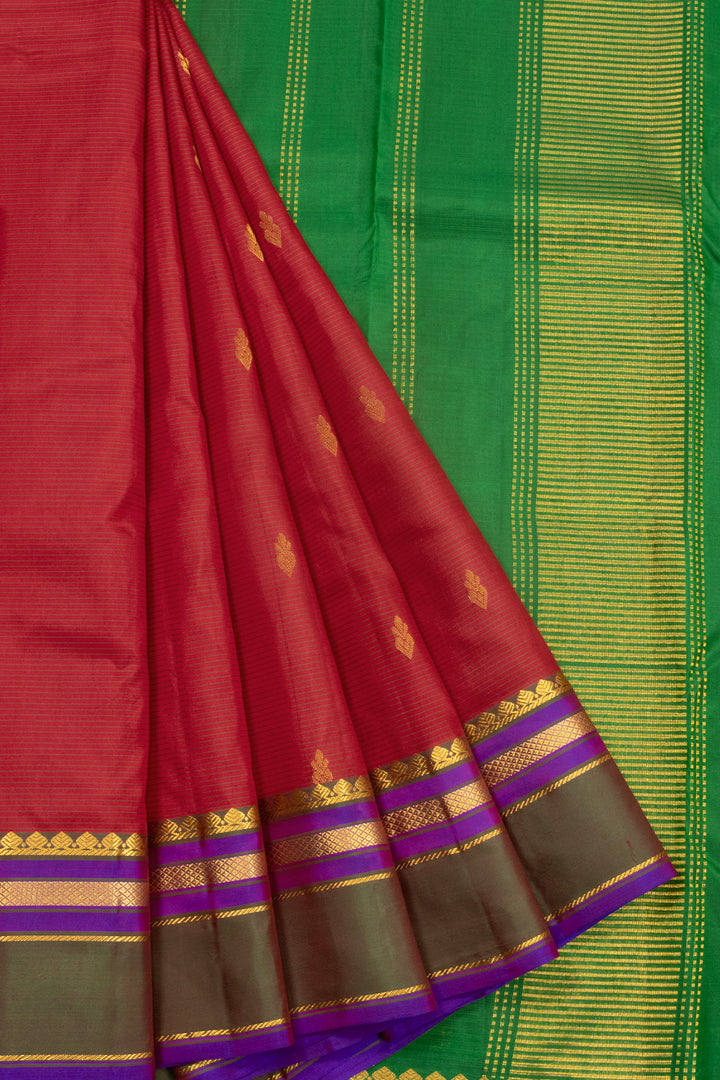 Red Handloom Kanchipuram Pure Silk Saree 10072811