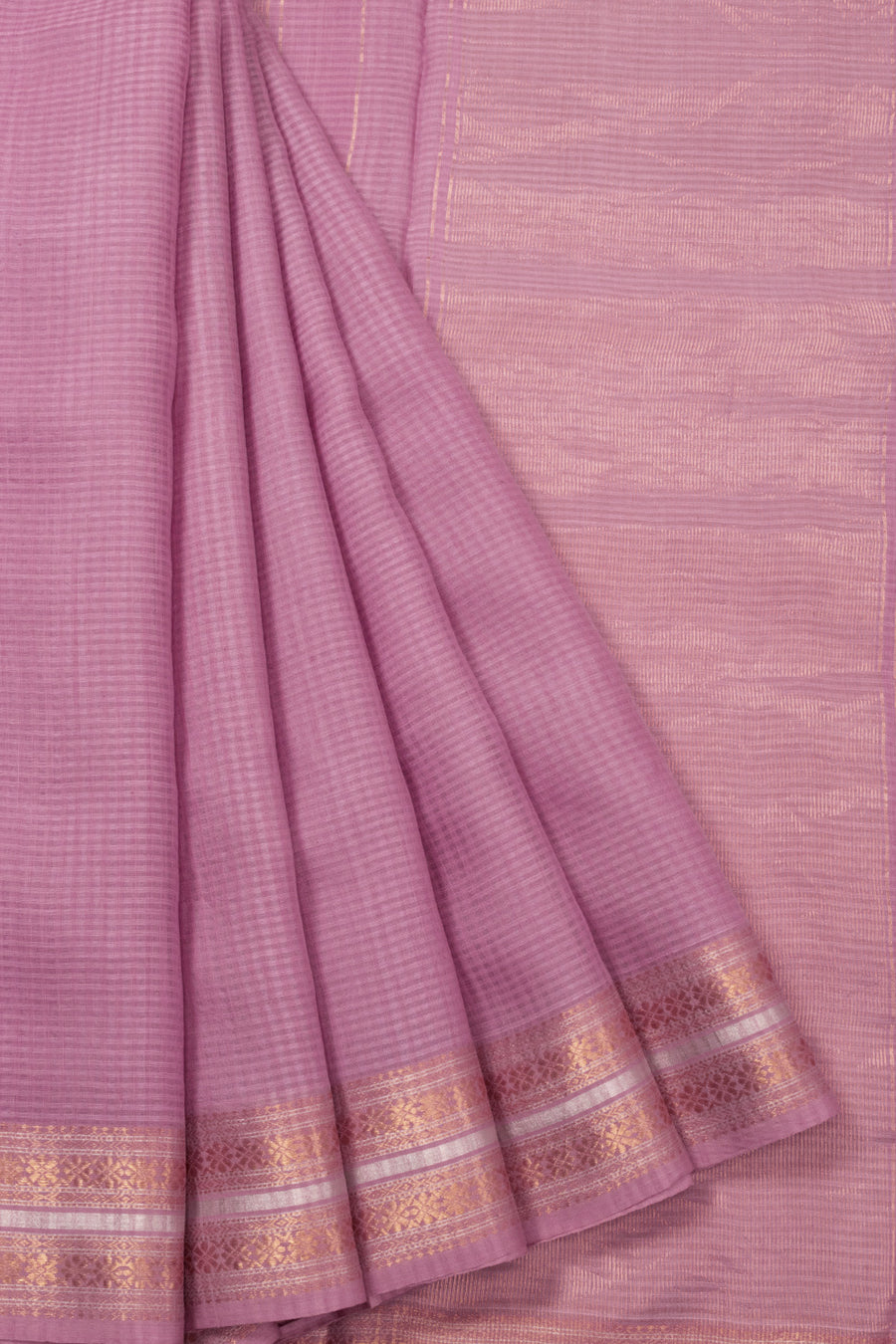 Mauve Handloom Maheshwari Silk Cotton Saree 10073136