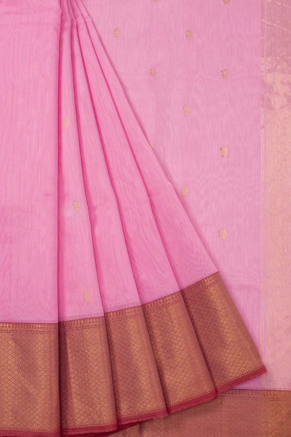 Pink Handloom Maheshwari Silk Cotton Saree 10073141