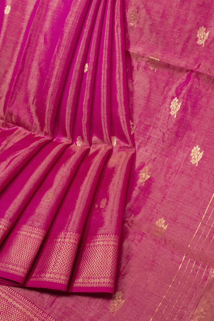 Pink Handloom Maheshwari Silk Cotton Saree 10073143