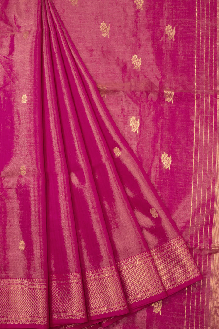 Pink Handloom Maheshwari Silk Cotton Saree 10073143