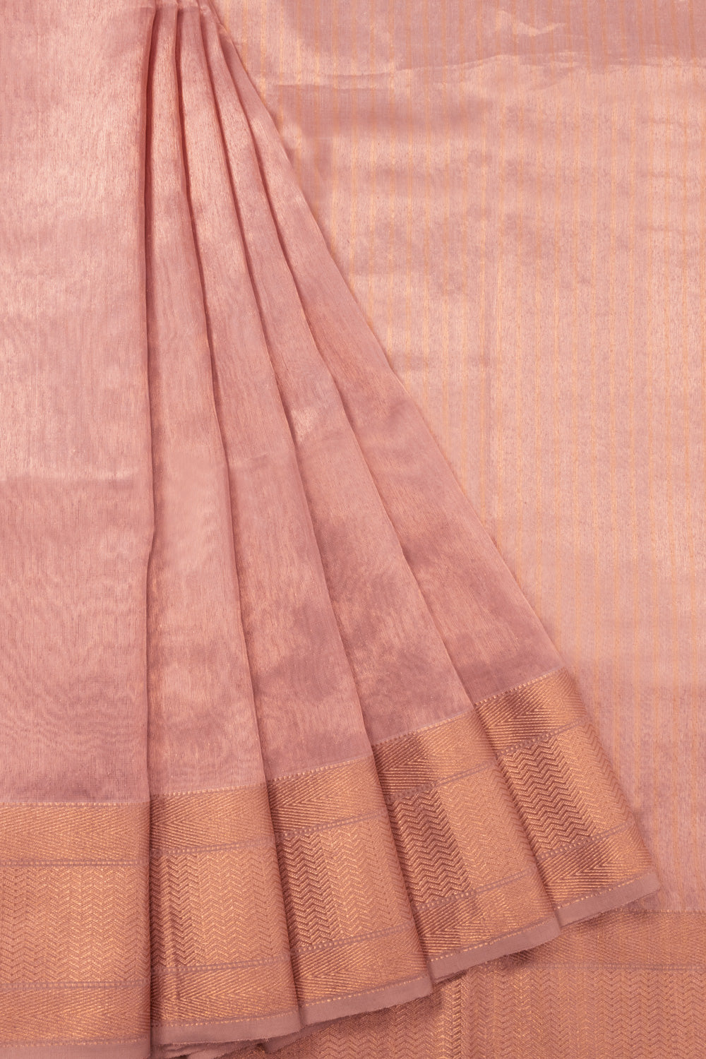 Peach Handloom Maheshwari Silk Cotton Saree 10073145