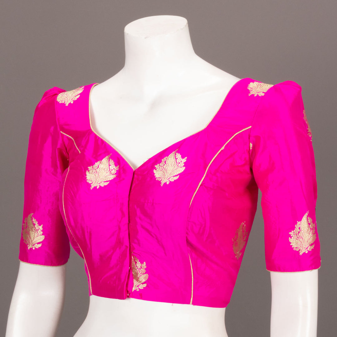  Hot Magenta Banarasi Katan Silk Blouse 10073412