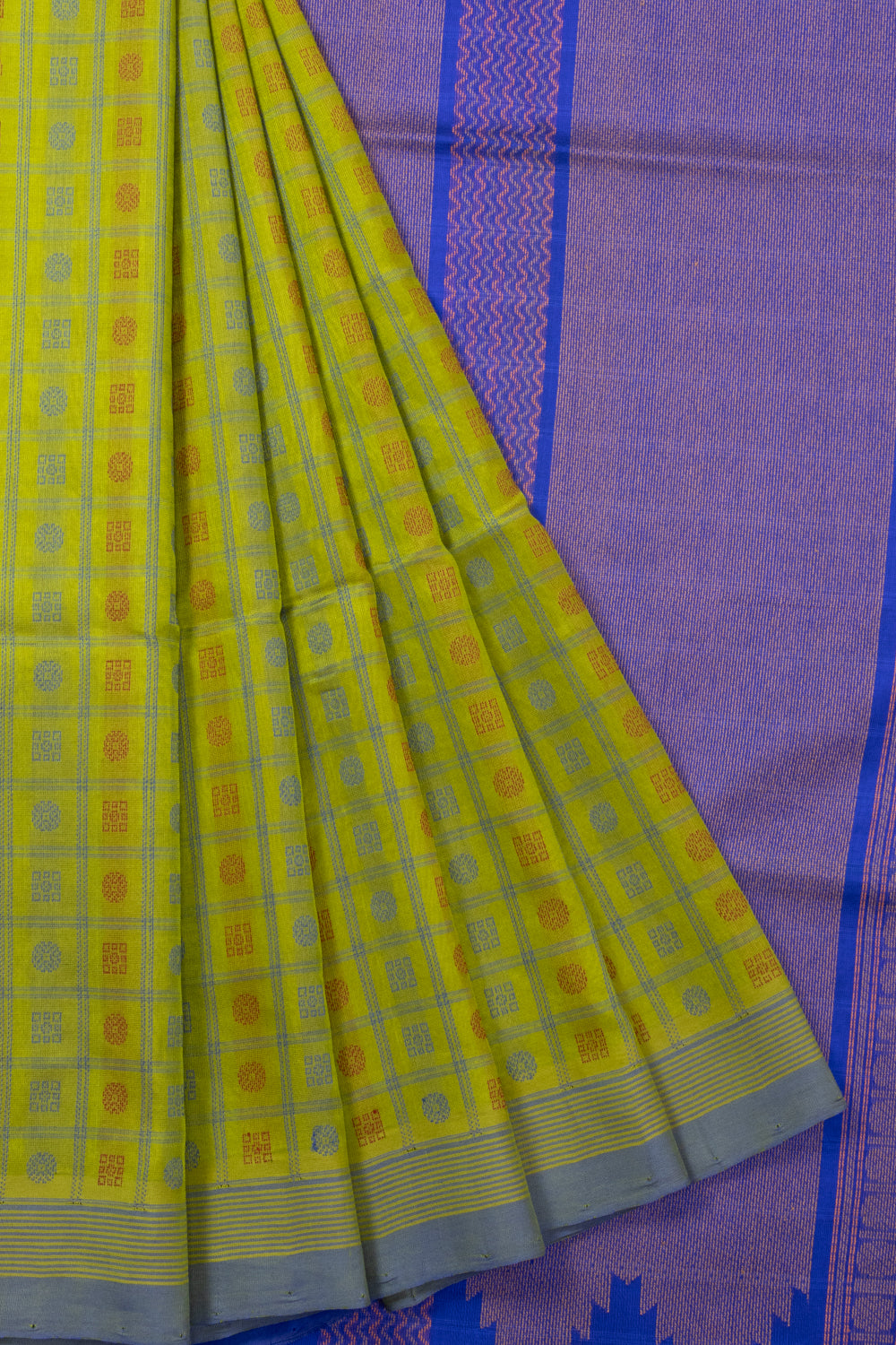 Yellow Handloom Kanchi Silk Cotton Saree 10073570